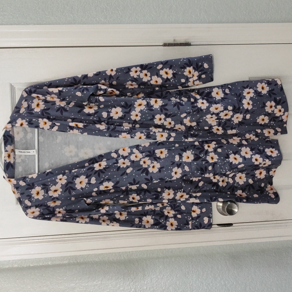 Tickled Teal Floral Duster Cardigan